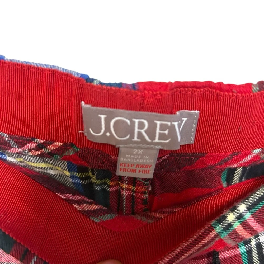 J.crew 2X Long-sleeve flannel pajama short set cocktail plaid lightweight cozy